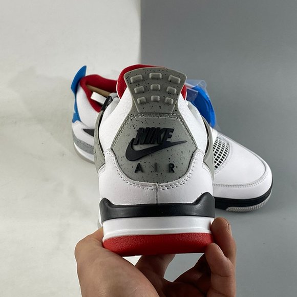 Air Jordan 4 Retro White and Blue Sneakers - Picture 8 of 10